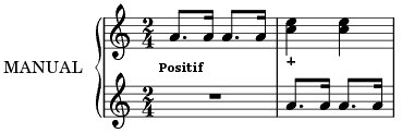 measures 1 and 2 of Daquin's "Noël «Suisse»"