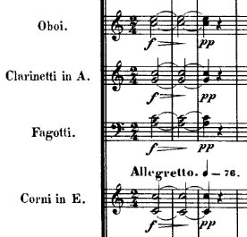 Opening chord from Beethoven's 7th Symphony, Mvmt II